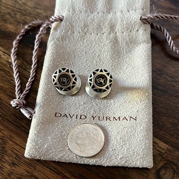 David Yurman Pavé Cufflinks with Black Diamonds sterling silver - Picture 4 of 8